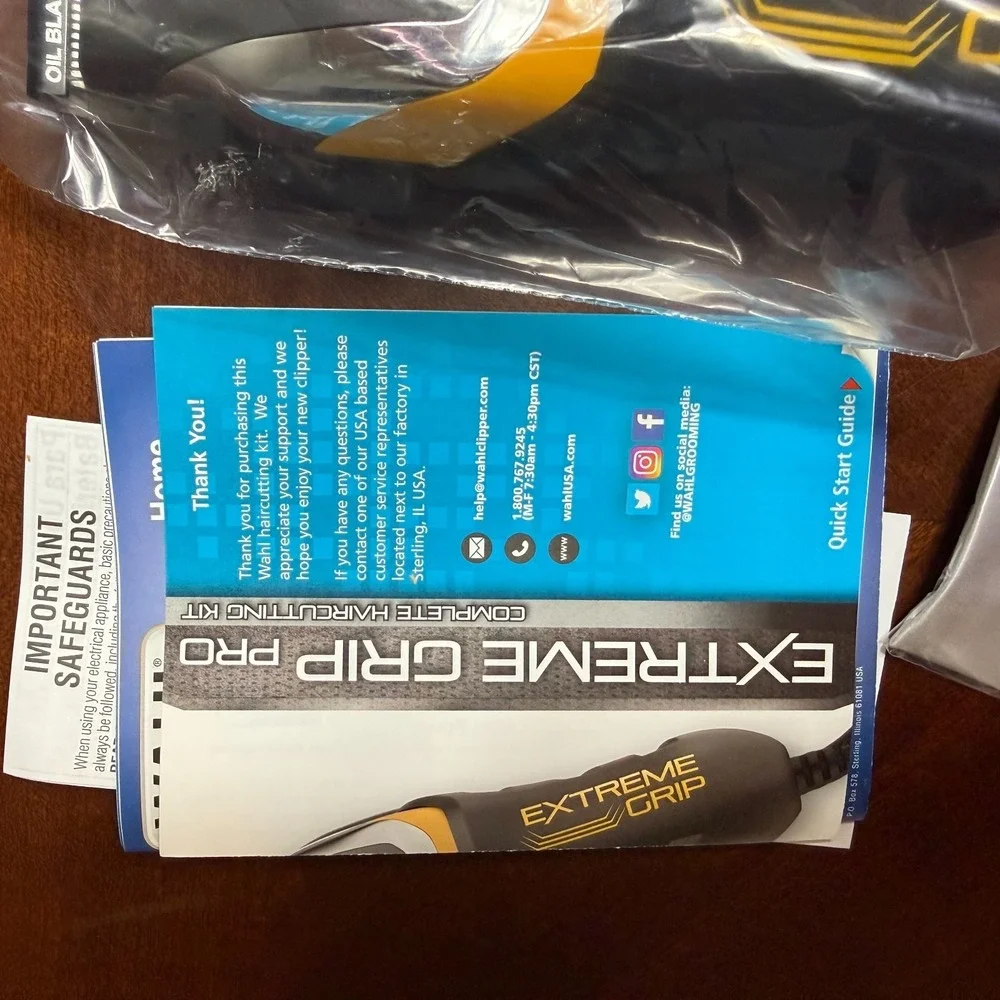 Wahl Extreme Grip Pro MC3 Hair‎ Clipper Set Guards Comb Scissors Case